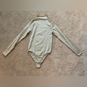SKIMS turtleneck body suit, light green, size S/M